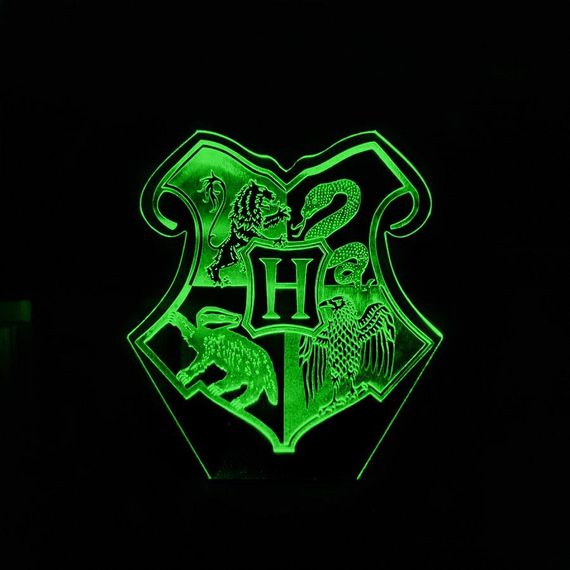 Акриловый светильник-ночник Hogwarts School зеленый tty-n002075