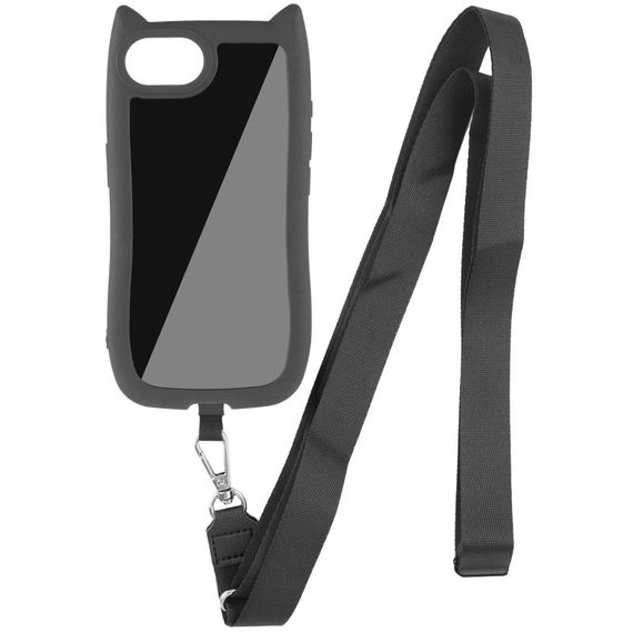 Чохол TPU GETMAN Cat with straps для Apple iPhone 16e (6.1") Black