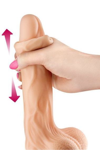 Фалоімітатор із рухомою крайньою плоттю Real Body — Real JO, діаметр 4 см, TPE | Зображення 1