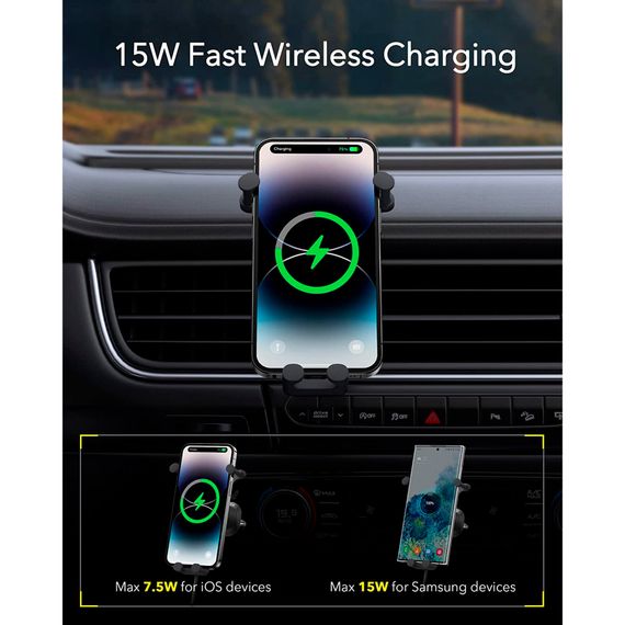 Універсальний автотримач Baseus Wireless Charge Pro 15W (SUWX030001) | Зображення 9