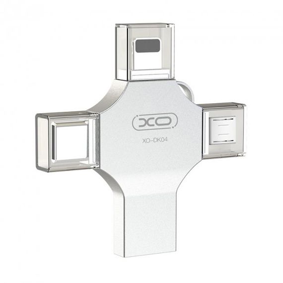 Флеш-пам'ять XO DK04 4in1 USB 2.0 256GB сталевий (MAW-44120_2288) | Зображення 2