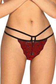 Трусики бразиліана Obsessive Sugestina Бордово-чорний L/XL