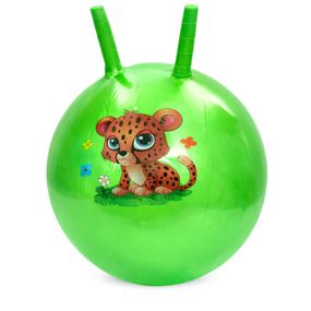 Детский мяч для фитнеса Зверюшка MS 4284(Green) с рожками, 45 см, 320 г