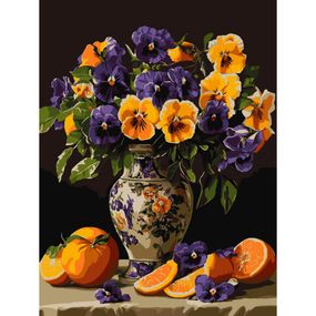 Картина по номерам "Изящные Анютины глазки" KHO3293 30x40 см