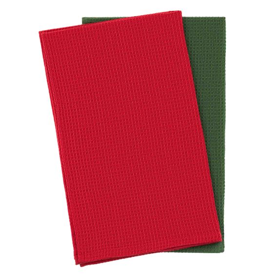 Подарунковий набір рушничків в мішечку Ardesto Christmas Santa 38х63см, 2шт, 100% бавовна, червоний, зелений (ART3863HSB) | Зображення 1