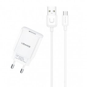 СЗУ USAMS T21 Charger kit - T18 single USB + Uturn MicroUSB cable