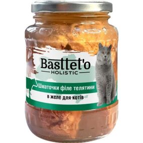 Basttet'o Holistic для кошек 360г Кусочки филе телятины в желе