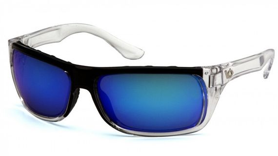 Очки защитные открытые Venture Gear Vallejo Crystal (ice blue mirror) Аnti-Fog, синие зеркальные в прозрачной