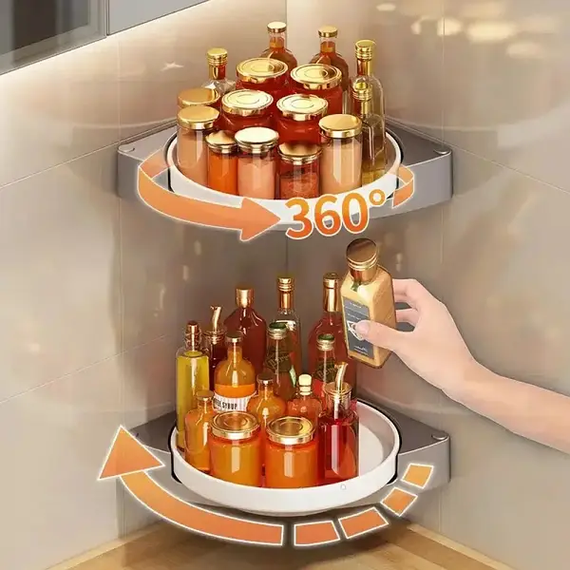 Угловое вращающееся полотнище для ванной комнаты Multi Functional Rotational Tray | Зображення 4