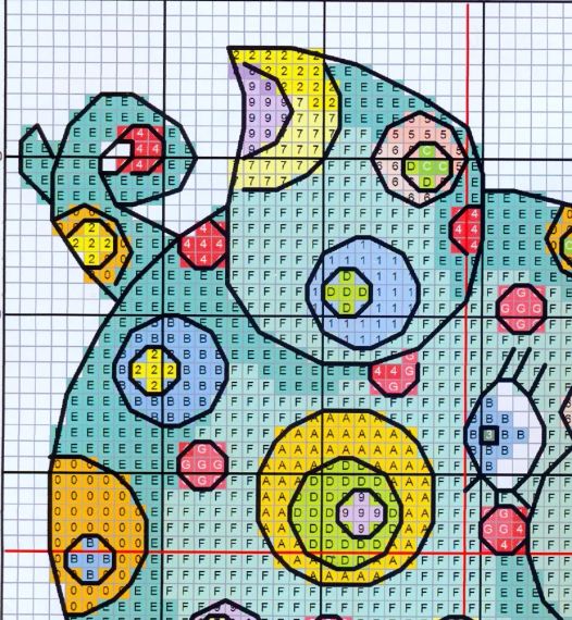 Набор для вышивания по нанесённой на канву схеме "Coloorful animal (2)". AIDA 14CT printed 15*17 см | Зображення 4