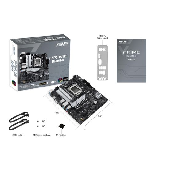 Материнcкая плата ASUS PRIME B650M-K sAM5 B650 2xDDR5 M.2 HDMI D-Sub mATX 90MB1F60-M0EAY0 | Зображення 1