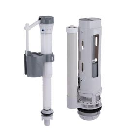 Qtap HY3 (Nando) комплект арматури для бачка унітаза з подвійною круглою кнопкою змиву 4,8 см і клапаном нижнього подавання води, 3/6L