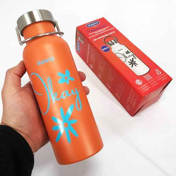 Термопляшка Magio MG-1041O 500 мл, Термос для питної води, Гарний якісний термос | Зображення 1