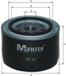 Фільтр мастильний ВАЗ 2101-07, 2108-2110, 2121, 2123 (вир-во M-filter) MFILTER TF57 на FORD SIERRA Наклонная задняя часть (GBC, GBG)