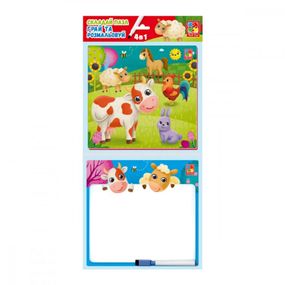 Развивающий набор 4 в 1 "Ферма" VT2002-01 пазл, раскраска, маркер