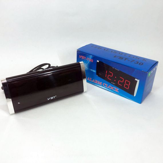 Электронные Часы VST-730-4 green, цифровые настольные сетевые часы, led alarm clock с будильником | Зображення 6