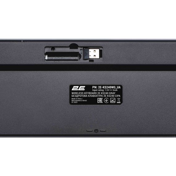 Клавіатура 2E KS240 Wireless USB/Bluetooth UA Grey (2E-KS240WG_UA) | Зображення 4
