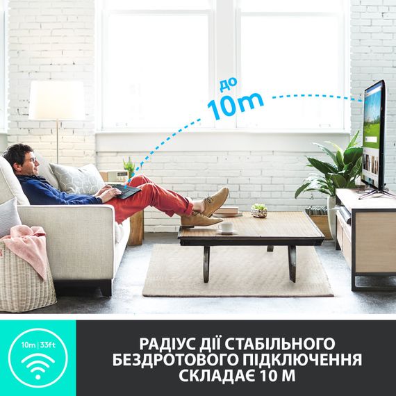 Клавіатура Logitech K400 Plus Touch Wireless UA Black (920-007145) | Зображення 2