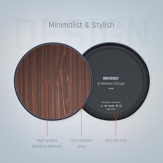 Комплект бездротового зарядного пристрою Wuteku Qi для iPhone від 2018, оновлений — Тонкий і тонкий | Зображення 5