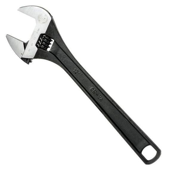 Ключ розвідний 300 мм, Cr-V, чорний, фосфатований, з полірованою головкою INTERTOOL XT-00621 | Зображення 1