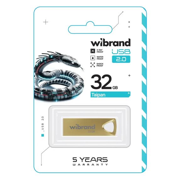 USB флеш накопичувач Wibrand 32GB Taipan Gold USB 2.0 (WI2.0/TA32U2G) | Зображення 1