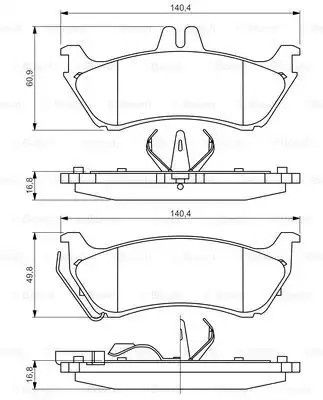 Колодки гальмівні дискові MB ML320/ML230/ML270CDI/ML350-05, BOSCH (0986424708) | Зображення 6