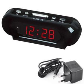 Електронний годинник настільний мережевий VST 716-1 Original червоний 220V LED дисплей будильник MD-439 резервне живлення