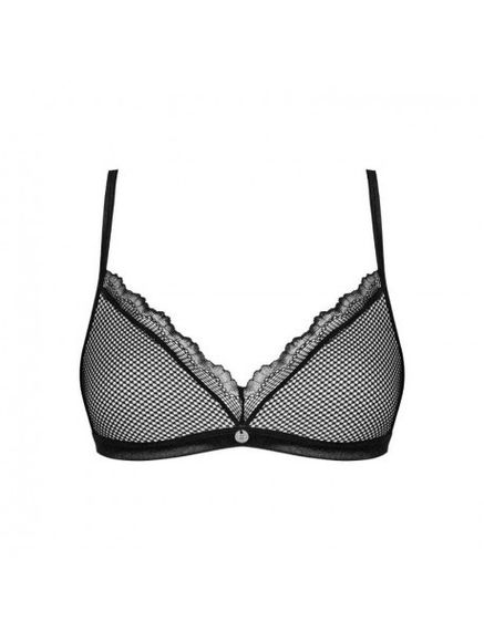 Бюстгальтер сеточкой с кружевной оккантовкой Obsessive Mibelia черный, XS/S sexstyle | Зображення 12