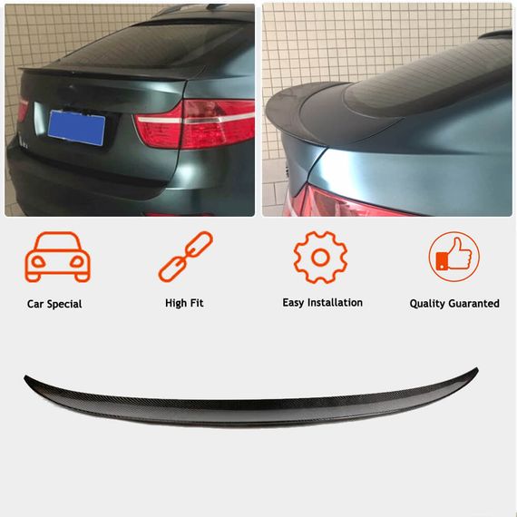 Спойлер крышки багажника Карбон V1 для BMW X6 E-71 2008-2014 гг | Зображення 6