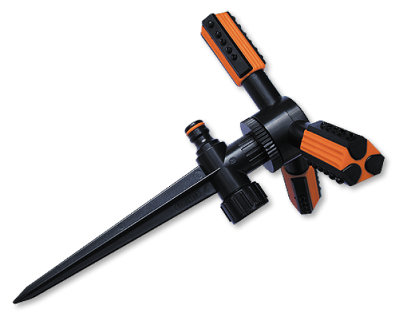 Зрошувач Bradas BLACK LINE TRIO 3 ріжковий обертовий на кілку ECO-TS1011