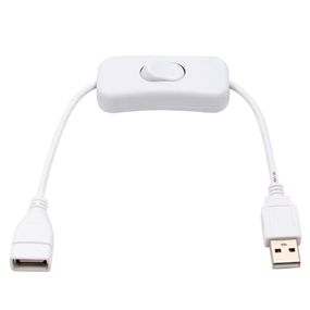 Кабель живлення з вимикачем USB 30 см білий