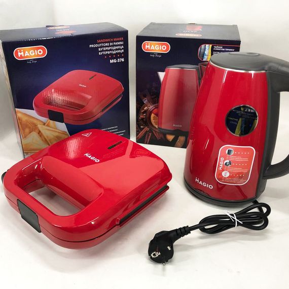 Набір дизайнерської лінійки Magio: сендвічниця MAGIO MG-376 + Електрочайник NJ-622 Magio MG-977 | Зображення 4