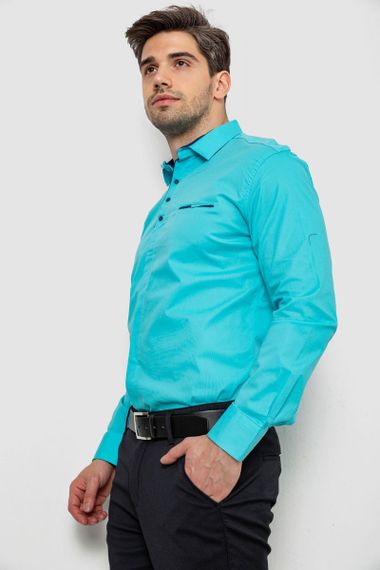 Рубашка мужская, цвет бирюзовый, 214R7150 | Зображення 3