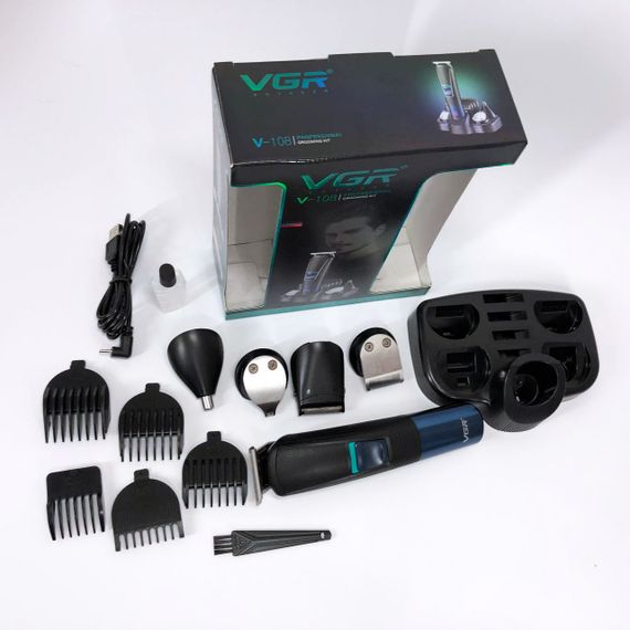 Машинка для стрижки волосся VGR V-108 тример машинка для стрижки 10 в 1, Професійна електробритва | Зображення 8