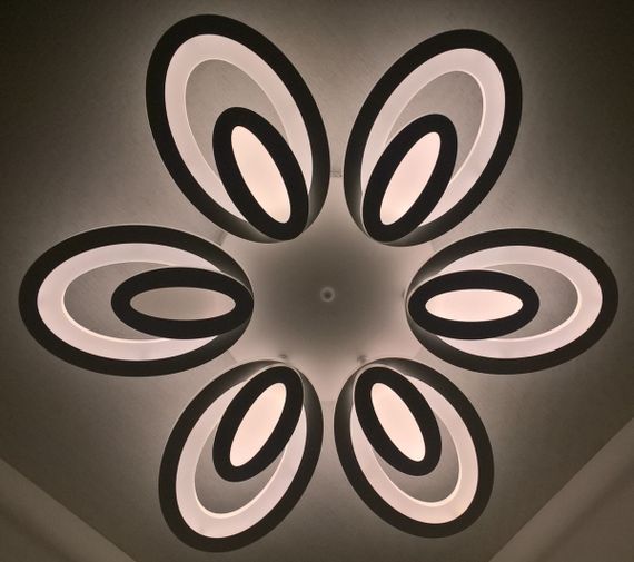 Люстра світлодіодна стельова LED світильник для квартири на стелю лед з пультом 25601 Білий 9х62х62 см. | Зображення 2