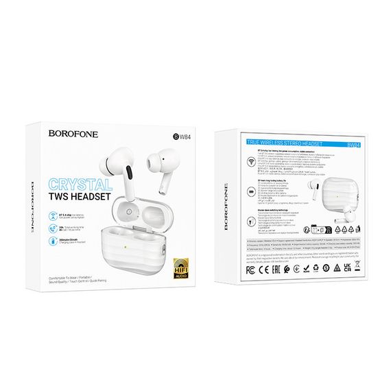 Беспроводные TWS наушники Borofone BW84 Dream White | Зображення 1