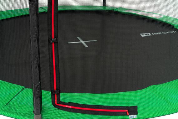 Батут Hop-Sport 12ft (366см) чорно-зелений з внутрішньою сіткою | Зображення 2