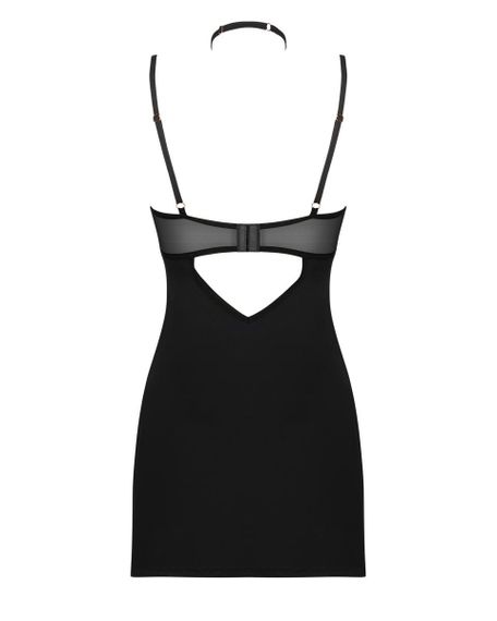 Комплект Пеньюар та Стрінги Obsessive Selinne chemise & thong XS/S (чорний) | Зображення 5