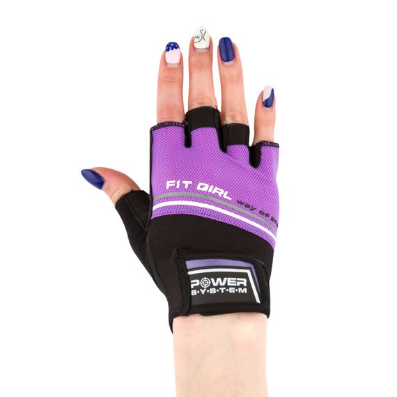 Рукавички для фітнесу Power System PS-2920 Fit Girl Evo Purple M | Зображення 1