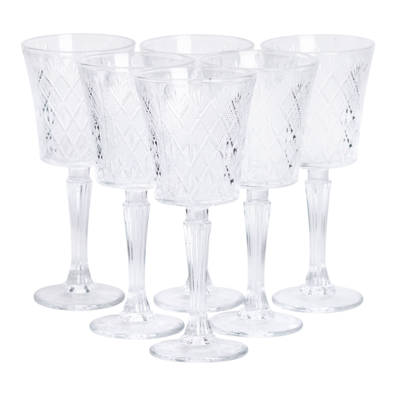 Набір келихів для вина на високій ніжці 6 шт 295 мл скляні HP-19-127