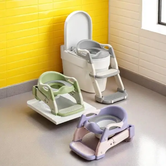 Дитяча складана накладка на унітаз із драбиною Babycare зі зручною сходинкою і підлокітниками для дітей 1-9 років, Зелений | Зображення 9