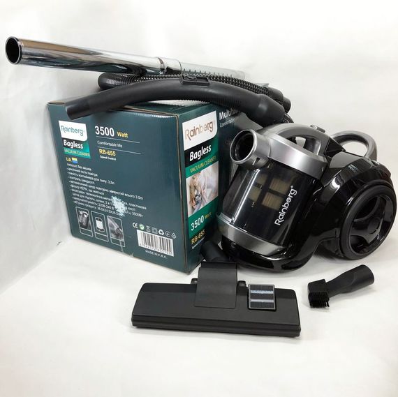 Мощный колбовый пылесос с контейнером Rainberg, Вакуумный контейнерный пылесос для дома CJ-14 | Зображення 4
