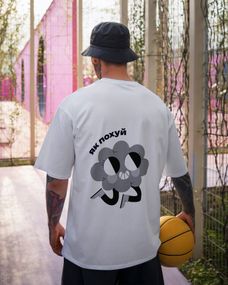 Oversize футболка з принтом  біла