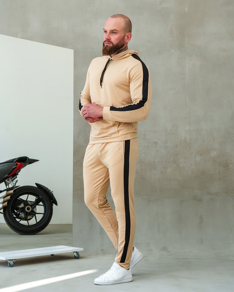 Костюм Лампас весна бежево-чорний S M, бежево-чорний | Зображення 4