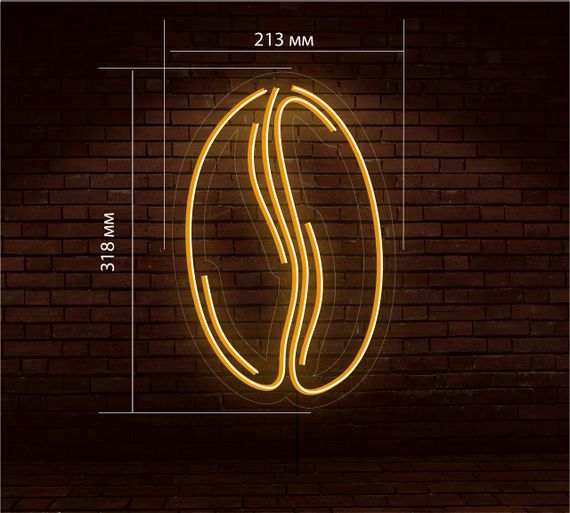 Неоновий світильник Кавове зерно 230х320 acr-n000061 | Зображення 1