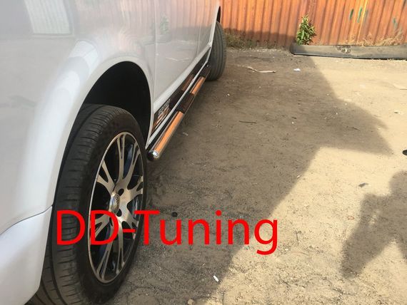 Боковые трубы BB002 (2 шт, нерж) 70мм, Длинная база для Volkswagen T5 2010-2015 гг | Зображення 4