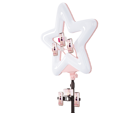 LED лампа XPRO LIVE LIGHT RK-52 студійна 360° світлодіодна зі штативом Зірка Рожева 47 см для смартфонів (957_1587) | Зображення 2