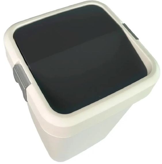 Відро для сміття Motek на 18 л з поворотною кришкою 27.5х27.5х41 см Біле (COB-411) | Зображення 1