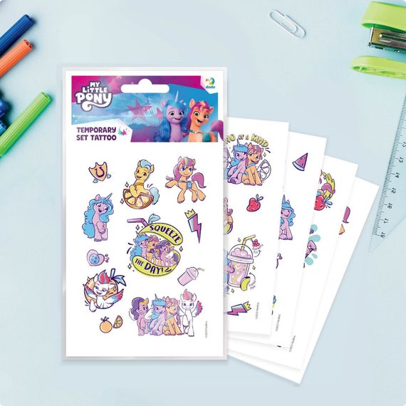 Набір дитячих тимчасових татуювань "My Little Pony" 200438, 4 аркуші | Зображення 1