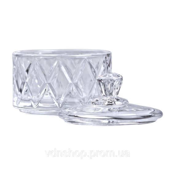 Цукерниця з кришкою Ø 6.5 см ваза цукерниця кругла скляна HP-YH-28 | Зображення 2